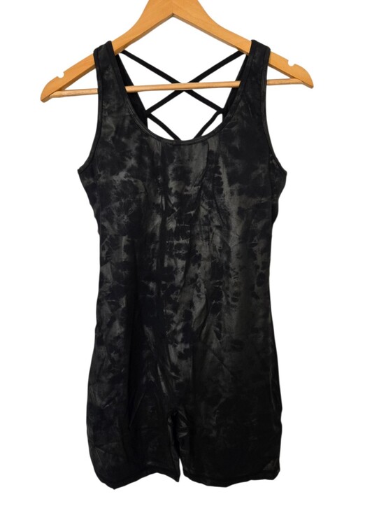 Mono B Pants - Mono B Black Tie Dye Strappy Back Activewear Romper Medium